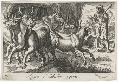 Hércules hoedt de kudde van Geryon (título en el objeto) Tema de Herculische (título de la serie) de Simon Frisius