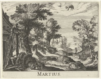 Marzo Martin (título sobre el objeto) Doce meses (título de la serie) de Simon Frisius