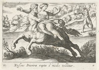 Nessus intenta secuestrar a Deianira de Simon Frisius