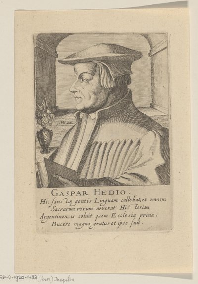 Retrato de Caspar Hedio de Simon Frisius