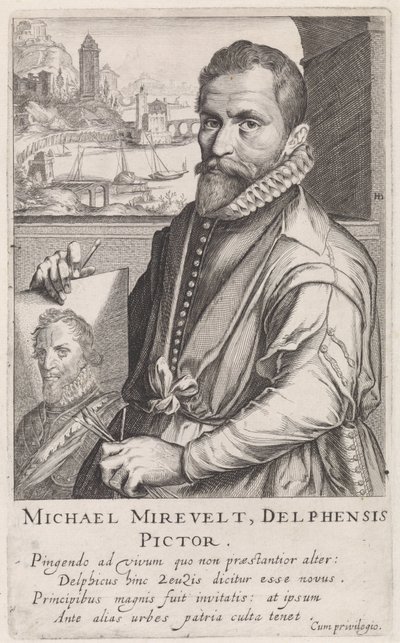 Retrato de Michiel Jansz. van Mierevelt de Simon Frisius