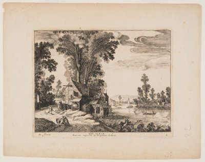 El samaritano se acerca a la posada, de Paisajes con la historia del buen samaritano de Simon Frisius