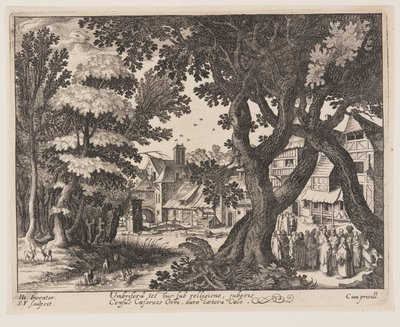El dinero del tributo, de Paisajes con escenas de la vida de Cristo de Simon Frisius