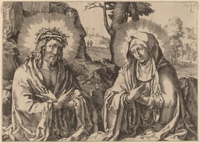 El Salvador y la Virgen de Simon Frisius after Lucas van Leyden