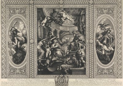 El techo del Banqueting House en Whitehall: La unión de las coronas de Inglaterra y Escocia de Simon Gribelin
