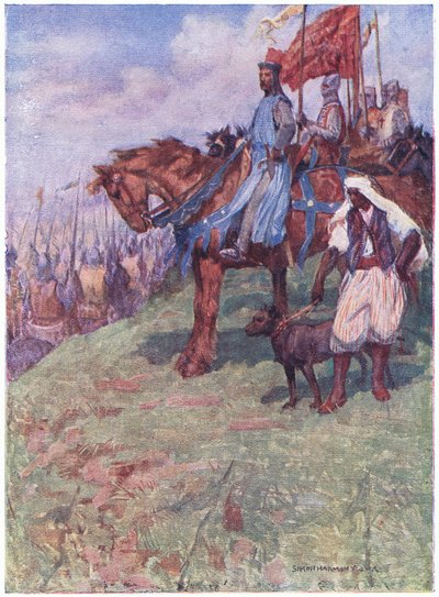 El buen rey estaba sentado a caballo a mitad de la montaña de Simon Harmon Vedder
