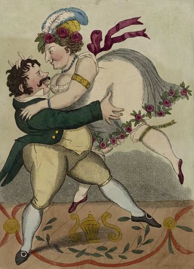 El nuevo vals alemán, c.1818 siglo (grabado a mano) de Simon Hehl