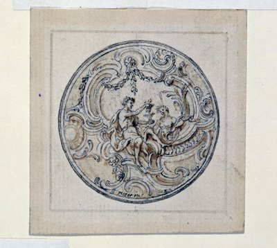 Diseño para estuche de reloj, por Simon Gribelin (1661-1833) de Simon II Gribelin