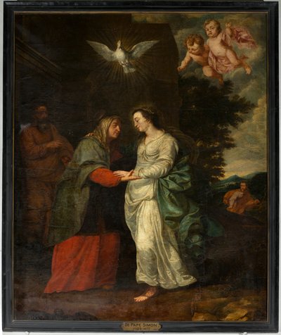 Iglesia parroquial (Parochiekerk Sint-Eligius). Pintura. "María visitando a Isabel". Simon De Pape. Siglo XVII. de Simon II de Pape