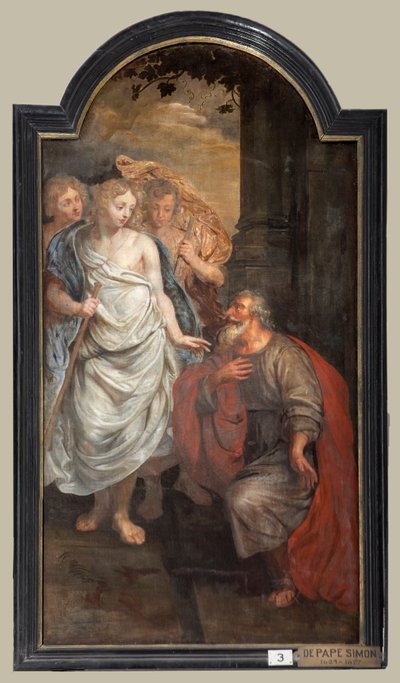 Iglesia parroquial (Sint-Walburgakerk). Pintura, tríptico. Simon De Pape (?). Redención de los esclavos cristianos al turco. de Simon II de Pape