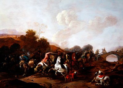 Una Escaramuza entre Turcos y Cristianos de Simon Johannes van Douw