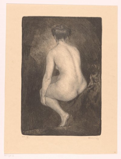Mujer desnuda sentada de Simon Moulijn (signed by artist)