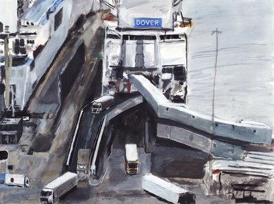 Dover, 2019 (acrílico, acuarela, gouache y tinta sobre papel) de Simon Neville