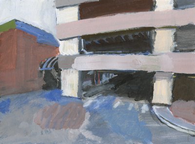 Multi-storey carpark, 2024 (acrílico sobre papel) de Simon Neville