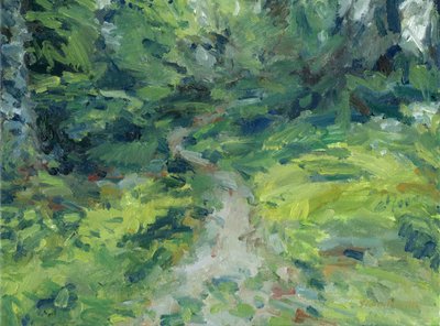 Sendero por el bosque nº 2, 2023 (óleo sobre lienzo) de Simon Neville