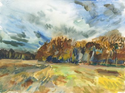 Richmond Park, 2018 (acuarela sobre papel) de Simon Neville