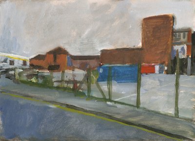 Edificio de almacenamiento, supermercado y central telefónica 2024 (pintura) de Simon Neville