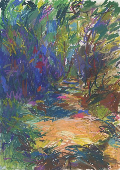 Camino del bosque nº 24, 2024 (pastel sobre papel) de Simon Neville
