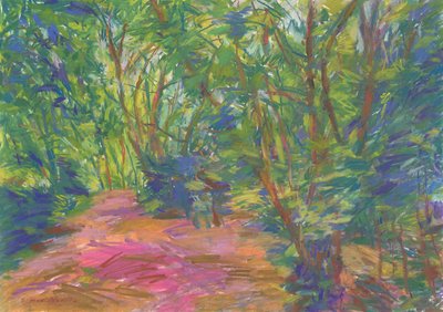 Camino del bosque nº 29, 2024 (pastel sobre papel) de Simon Neville