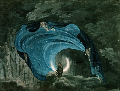 Decorado para La Reina de la Noche, ópera de Mozart de Simon Quaglio