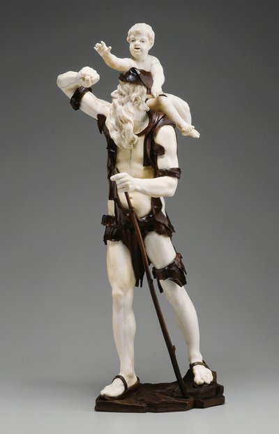 Viejo mendigo cargando a un niño, 1735-50 de Simon Troger