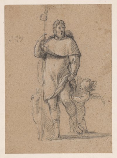San Roque con el perro y el ángel de Simon Vouet