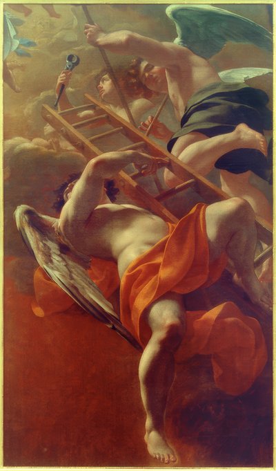 Ángel con Herramientas de la Pasión de Simon Vouet