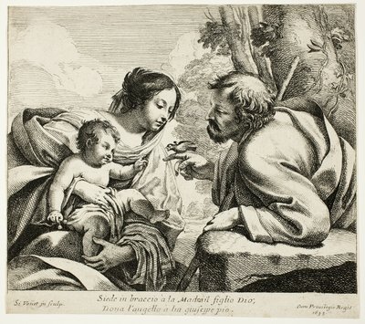 La Sagrada Familia con un pájaro de Simon Vouet