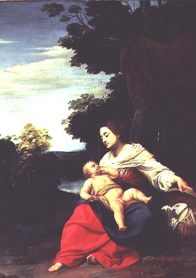 Madonna con una cesta de Simon Vouet