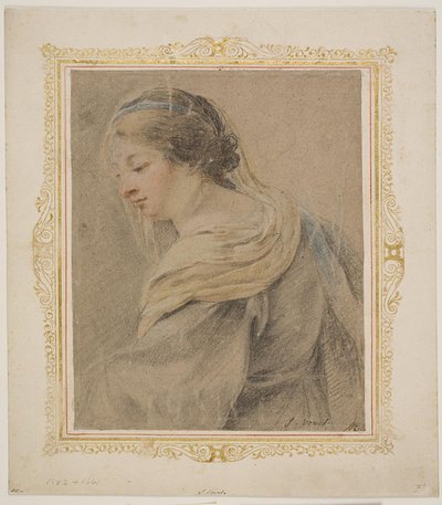 Estudio de mujer para "La Madonna y el niño" de Simon Vouet