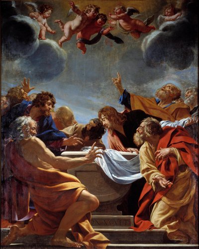 Los Apóstoles en la tumba de la Virgen de Simon Vouet