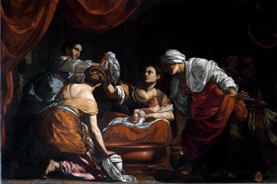 El nacimiento de la Virgen de Simon Vouet