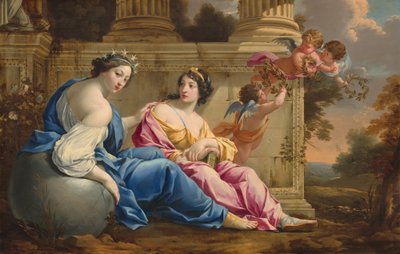 Las musas Urania y Calíope, c. 1634 de Simon Vouet