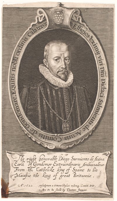 Diego Sarmiento de Acuña, conde de Gondomar. Enviado español en Londres de Simon de Pas