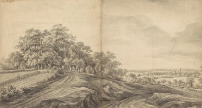 Panorama de Boersberg con el castillo de Doorwerth a lo lejos de Simon de Vlieger