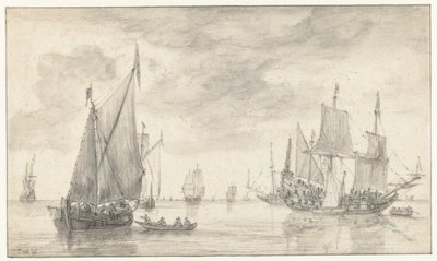 Marina con varios barcos de Simon de Vlieger