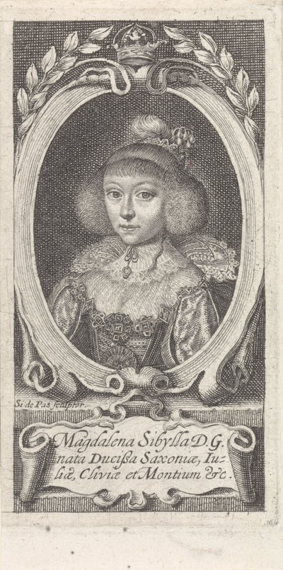 Princesa Magdalena Sibila de Sajonia 1617-1668, duquesa de Sajonia-Altenburgo, c. 1647-1648 de Simon van de Passe