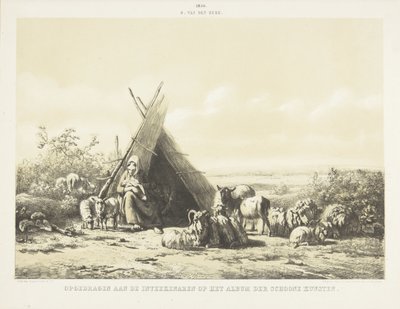 Familia en la cabaña de un pastor de Simon van den Berg