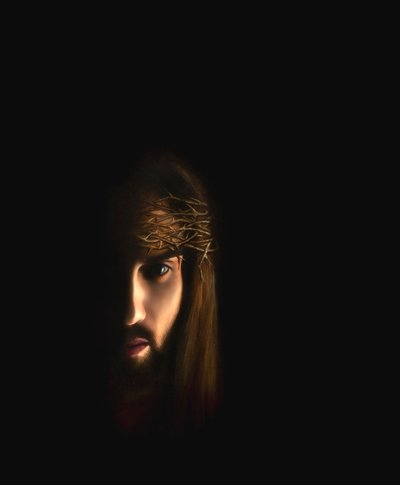 Retrato de Jesús con corona de espinas de Simone Amon