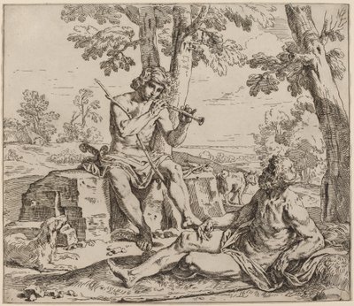 Mercurio y Argos de Simone Cantarini