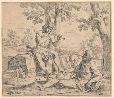 Mercurio y Argos de Simone Cantarini