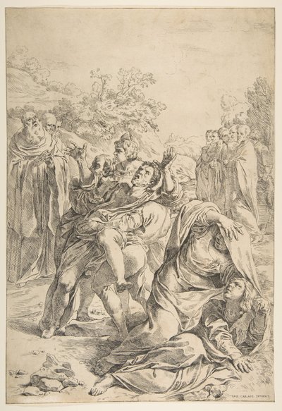 San Benito exorcizando un demonio, ca. 1637-1639 de Simone Cantarini