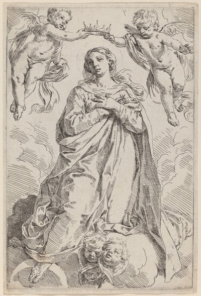 La Coronación de la Virgen de Simone Cantarini