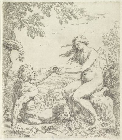 Seducción de Adán de Simone Cantarini