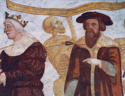 La muerte con el duque (detalle) de Simone II Baschenis