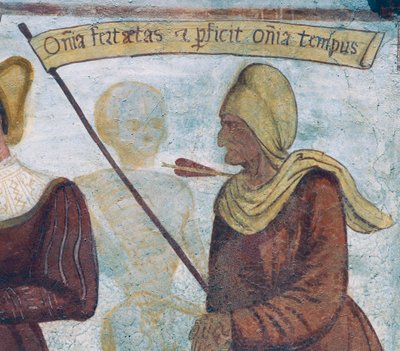 La muerte con la anciana (detalle) de Simone II Baschenis