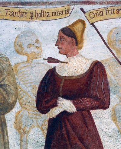 La Muerte con la joven, (detalle) de La Danza de la Muerte de Simone II Baschenis
