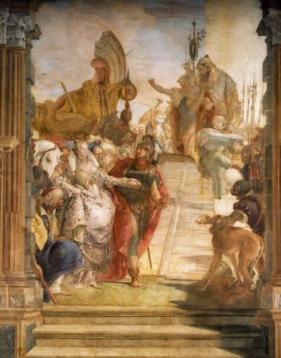 El encuentro de Marco Antonio y Cleopatra (detalle) de Simone II Baschenis