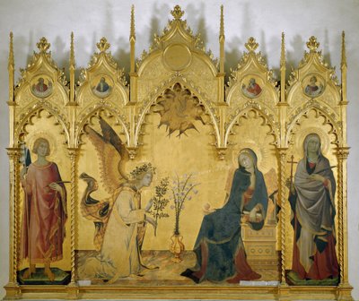 Anunciación (con Santa Judith y San Ansano) de Simone Martini