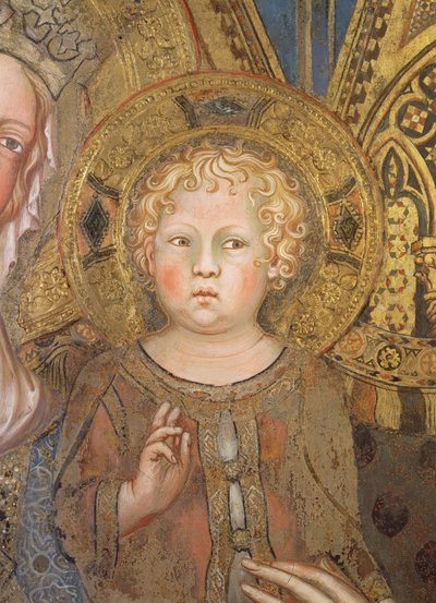 Maestà: Niño Jesús, 1315 (detalle) de Simone Martini